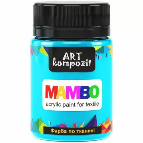 Краска Mambo Art Kompozit акриловая для ткани 50 мл 15 бирюзовый 