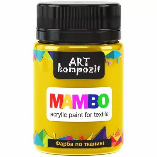 Фарба Mambo Art Kompozit акрилова для тканини 50 мл  4 жовтий основний