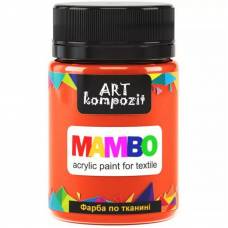Краска Mambo Art Kompozit акриловая для ткани 50 мл 83 флуоресцентный оранжевый