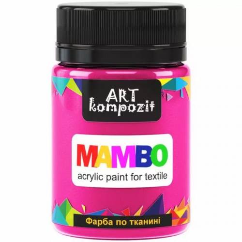 Краска Mambo Art Kompozit акриловая для ткани 50 мл 84 флуоресцентный розовый Краска Mambo Art Kompozit акриловая для ткани 50 мл 84 флуоресцентный розовый