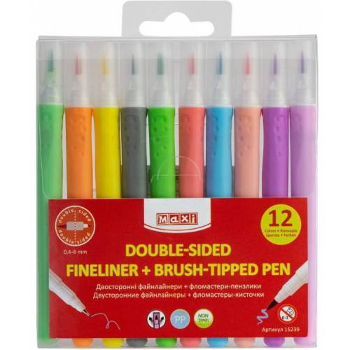 Фломастеры MAXI 10цв MX15237  брашевые Jumbo пастельные 