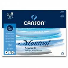 Бумага акварельная Canson Montval 24*32 300г/м2 среднее зерно, целлюлоза 12л блок  3190