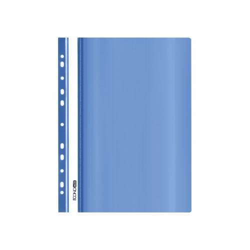 Швидкозшивач Economix A4 31510-02 з перфор. синій ГЛЯНЕЦ пластиковий, з прозорим верхом, для файлів