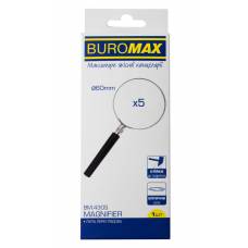 Лупа Buromax d- 60mm 5-ти крат. пластик. оправа металлическая BM.4305
