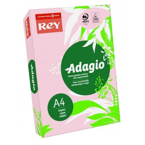 Бумага цветная ксероксная A4 80гр/м2 500л REY Adagio паст Pink 07 светло- розовый
