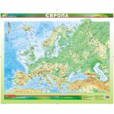 Карта настенная Картография Европы  44*53см физика 1:12 000 000 бумажная ламинированная