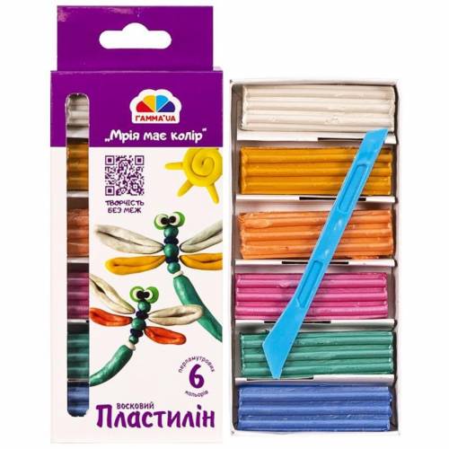 Пластилин Gamma UA Творчество 6цв 90грм 400303 перламутровый