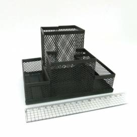 Подставка для канцелярии Josef 3684-B металл 4 отделения цвет чёрный 15*10*10см
