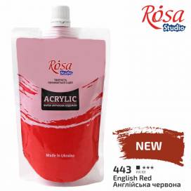 Краска акриловая Rosa Studio 200мл в мягкой упаковке 443 Английская красная