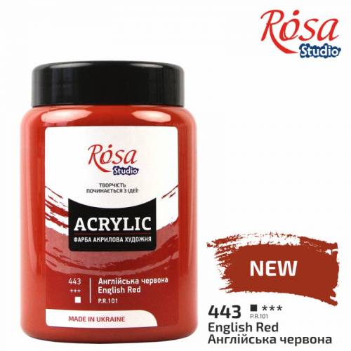 Краска акриловая Rosa Studio 400мл 443 Английская красная