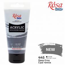 Краска акриловая Rosa Studio 75мл 445 Серая темная
