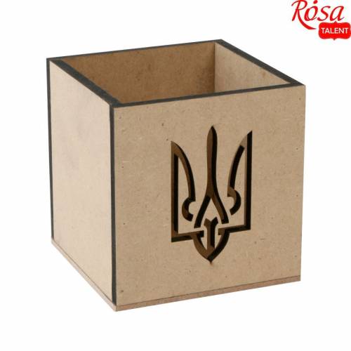 Заготовка Rosa Talent МДФ Стакан Тризуб 2 10*10*10см