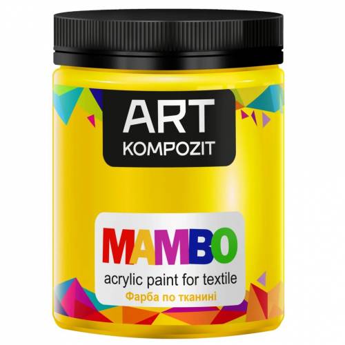 Фарба Mambo Art Kompozit акрилова для тканини 450 мл жовтий основний