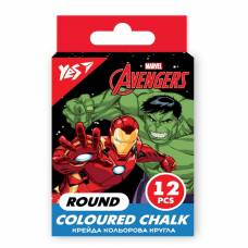 Мел цветной YES 12цв 400475 круглый "Marvel" 