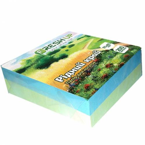 Бумага для заметок Fresh 85*85мм 200арк проклеенный FR-0550 жовто-блакитні кольори