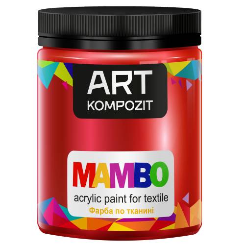 Фарба Mambo Art Kompozit акрилова для тканини 450 мл червоний