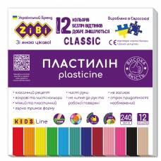 Пластилин ZiBi 12цв 240гр классическая прямоугольная форма KIDS Line ZB.6233