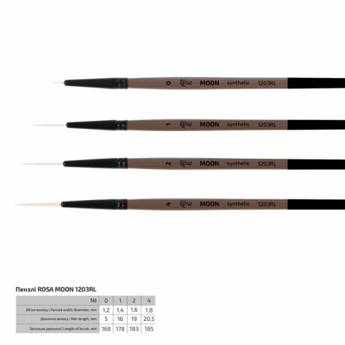Кисть Rosa синтетика лайнер MOON 1203RL к.р. №4