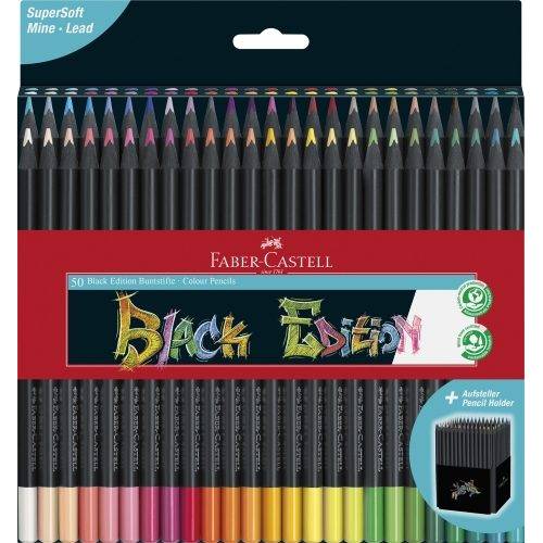 Цветные карандаши FaberCastell 50цв 116450 чёрное дерево трёхгранные