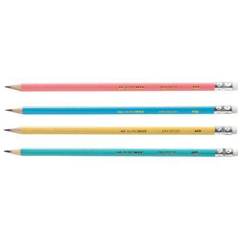 Простой карандаш Buromax HB BM.8526 с резинкой PASTEL Простой карандаш Buromax HB BM.8526 с резинкой PASTEL