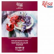 Папка для акварели ROSA Studio Натюрморт А3 (29,7х42см) 200г/м2, 10л дрібне зерно