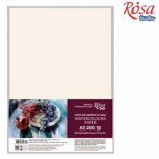 Бумага акварельная ROSA Studio А3 200г/м2 10л пакет