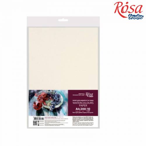 Бумага акварельная ROSA Studio А4 200г/м2 10л пакет Бумага акварельная ROSA Studio А4 200г/м2 10л пакет