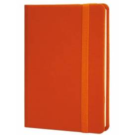 Блокнот Optima A6 128арк. O20390-06 Vivella обкладинка тверда шкірзам з гумкою крем блок лінія, помаранчевий