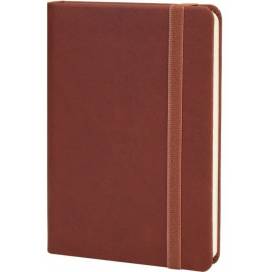 Блокнот Optima A6 128арк. O20390-07 Vivella обкладинка тверда шкірзам з гумкою крем блок лінія, коричневий