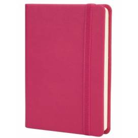 Блокнот Optima A6 128арк. O20390-09 Vivella обкладинка тверда шкірзам з гумкою крем блок лінія, рожевий