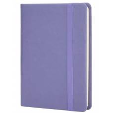 Блокнот Optima A6 128арк. O20390-12 Vivella обкладинка тверда шкірзам з гумкою крем блок лінія, бузковий