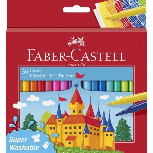 Фломастеры Faber 36цв 554203 картон Felt Tip Замок
