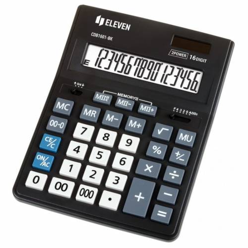 Калькулятор ELEVEN CDB-1601 BK (виробництво citizen) 16 розрядів, бухгалтерський чорний