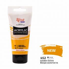 Краска акриловая Rosa Studio 75мл 452 Охра золотистая