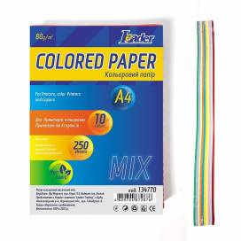Папір ксероксний кольоровий A4 80гр/м2 MIX 250арк Leader мікс 10кольорів 134770