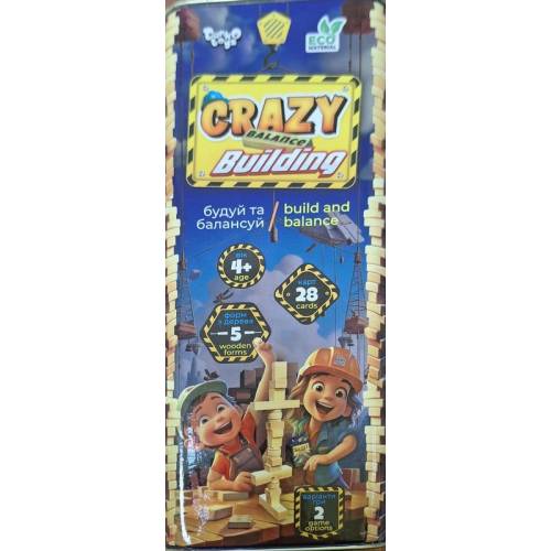Игра Danko Toys Crazy Cars Balance Building CBB-01  Будуй та балансуй! (аналог вегі) з картками