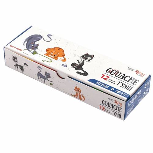 Набор гуашевых красок  Rosa Kids Cats 12цв 10мл 301103