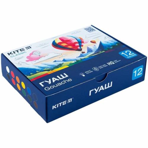 Набір гуашевих фарб Kite Classic 12кол 20мл K-063
