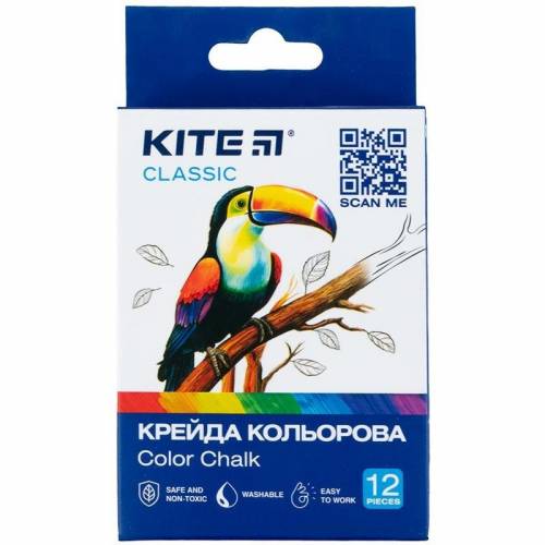 Мел цветной Kite 12цв K-075 Classic