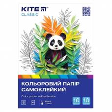 Цветная бумага Kite А5 10арк. 10цв самоклейка K-294 Classic