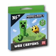 Кольорові олівці воскові YES 12кол 590142 "Minecraft"