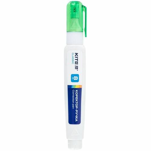 Коректор ручка с металлическим наконечником Kite 8 мл K-012 Classic