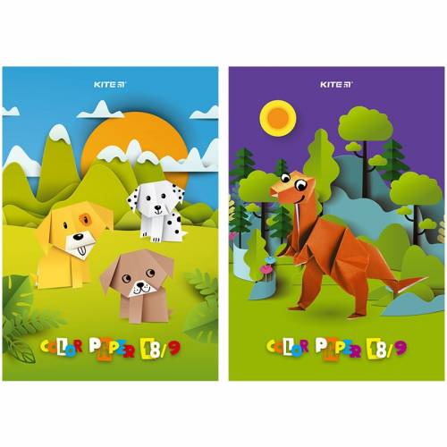 Цветная бумага Kite А4 18арк.  9кол. односторонній K23-1250