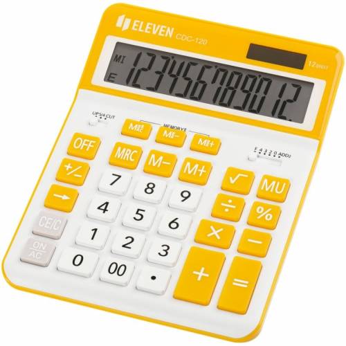 Калькулятор ELEVEN CDC-120-WH-OR (виробництво citizen) 12 розрядов желто-белый 863523