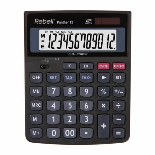 Калькулятор Rebell Panther 12 12 розрядов компактный черный 504289