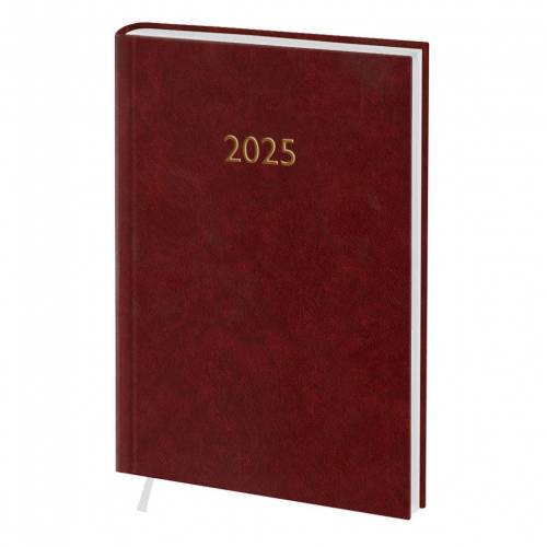 Щоденник діловий Поліграфіст датований A6 2242-P-0521 лінія 176стор обкл. баладек Macanet, бордовий