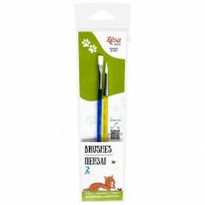 Набор кистей ROSA Kids 1841612 2шт синтетика круглая ( №6) + плоская ( №6)  для рисования на бумаге, холсте
