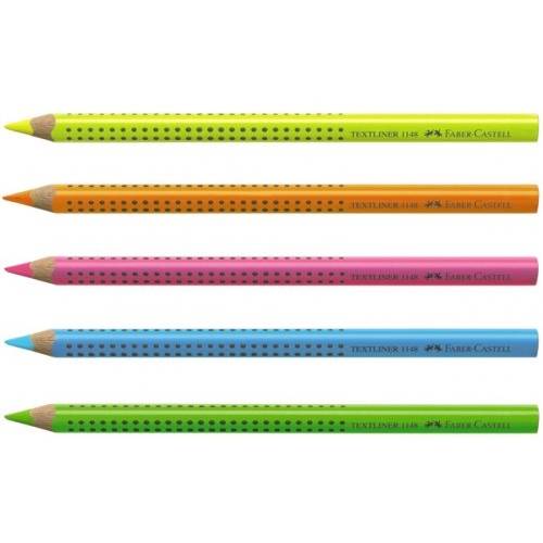 Цветной карандаш текстовыделитель Faber Highlighter Jumbo Grip Neon 114851 голубой