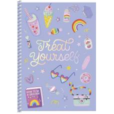 Блокнот Школярик A5 на спирали 80л A5-SC-080-6094K обложка картон, тиснение, белая бумага 70гр/м2 клетка