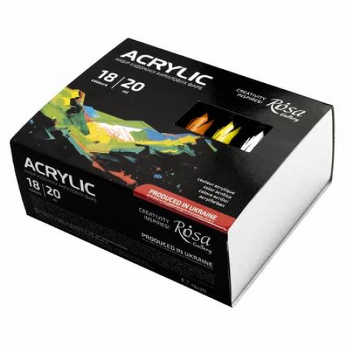 Набор акриловых красок Rosa Gallery 18 цветов 20 мл блистер
